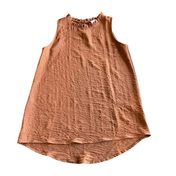 2‎ Bundle Betsy Boutique Keyhole Cinched Neck Tank Burgundy & Cognac Career Sz S - Picture 4 of 15